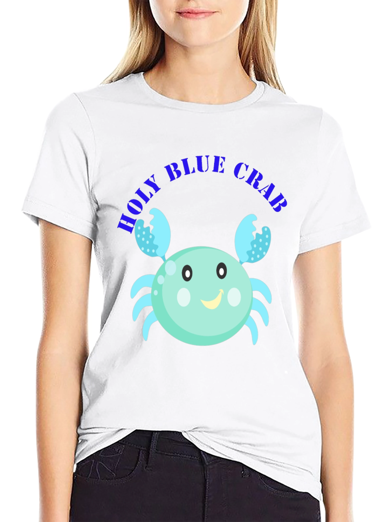 Holy Blue Crab Graphic Tee - Unisex Black T-Shirt