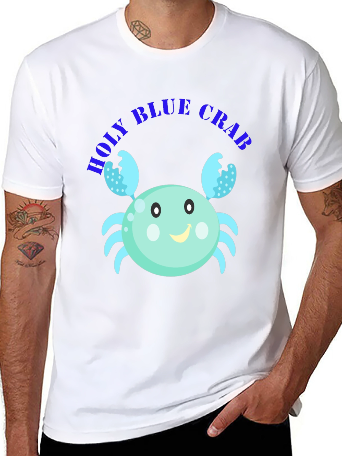 Holy Blue Crab Graphic Tee - Unisex Black T-Shirt