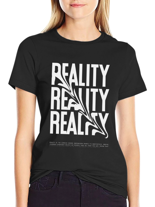 Reality Graphic Print Black T-Shirt
