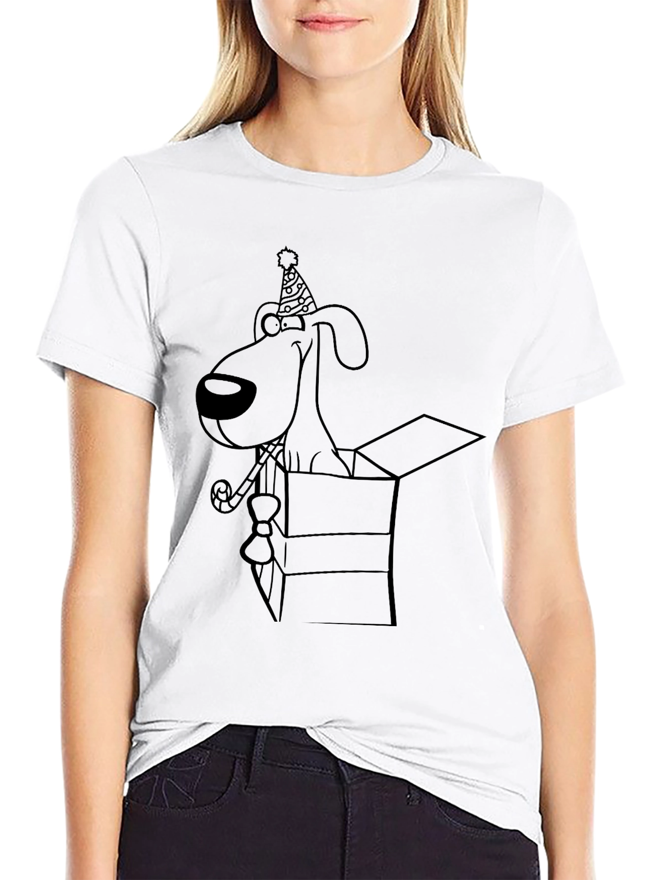 Dog in Box Graphic Tee - Black