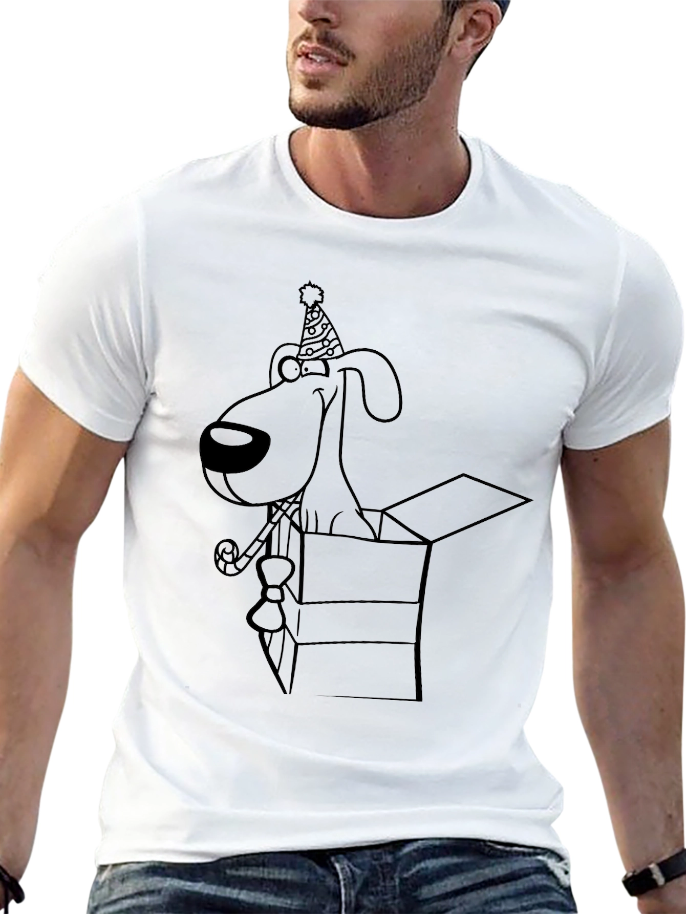 Dog in Box Graphic Tee - Black