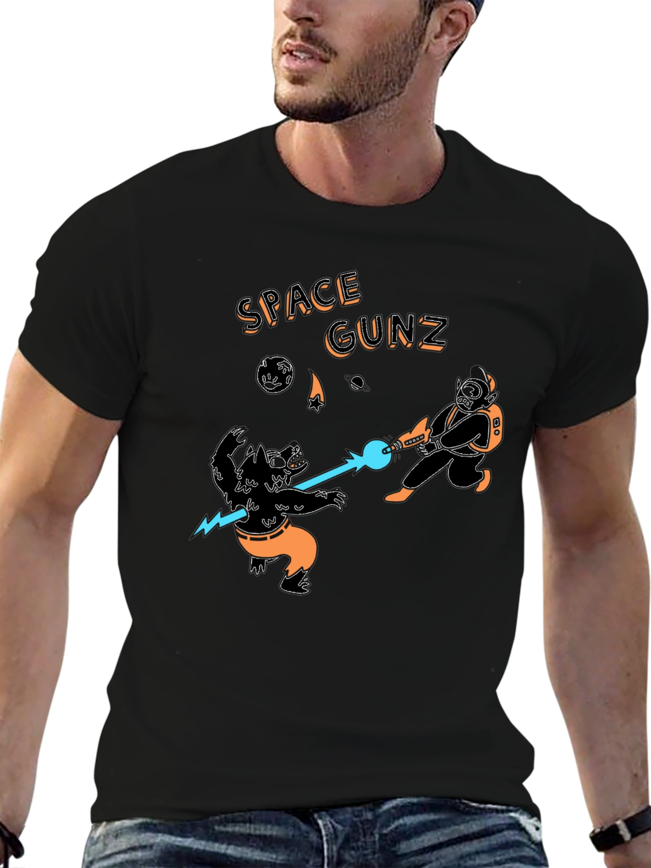 Space Gunz Graphic Tee - Sci-Fi Design
