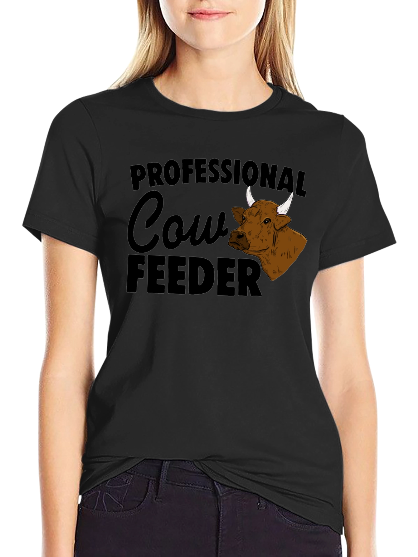 Professional Cow Feeder Graphic T-Shirt