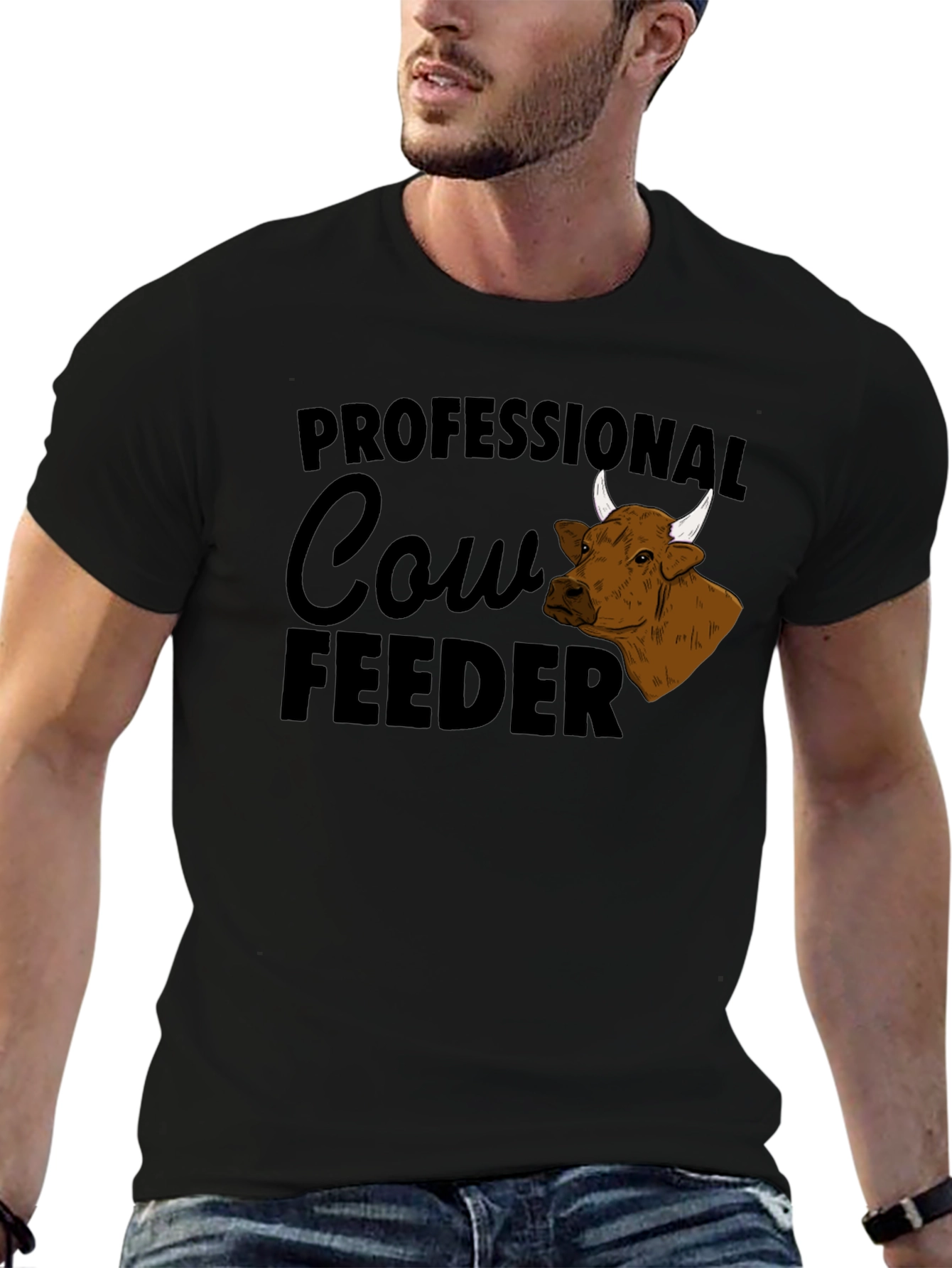 Professional Cow Feeder Graphic T-Shirt