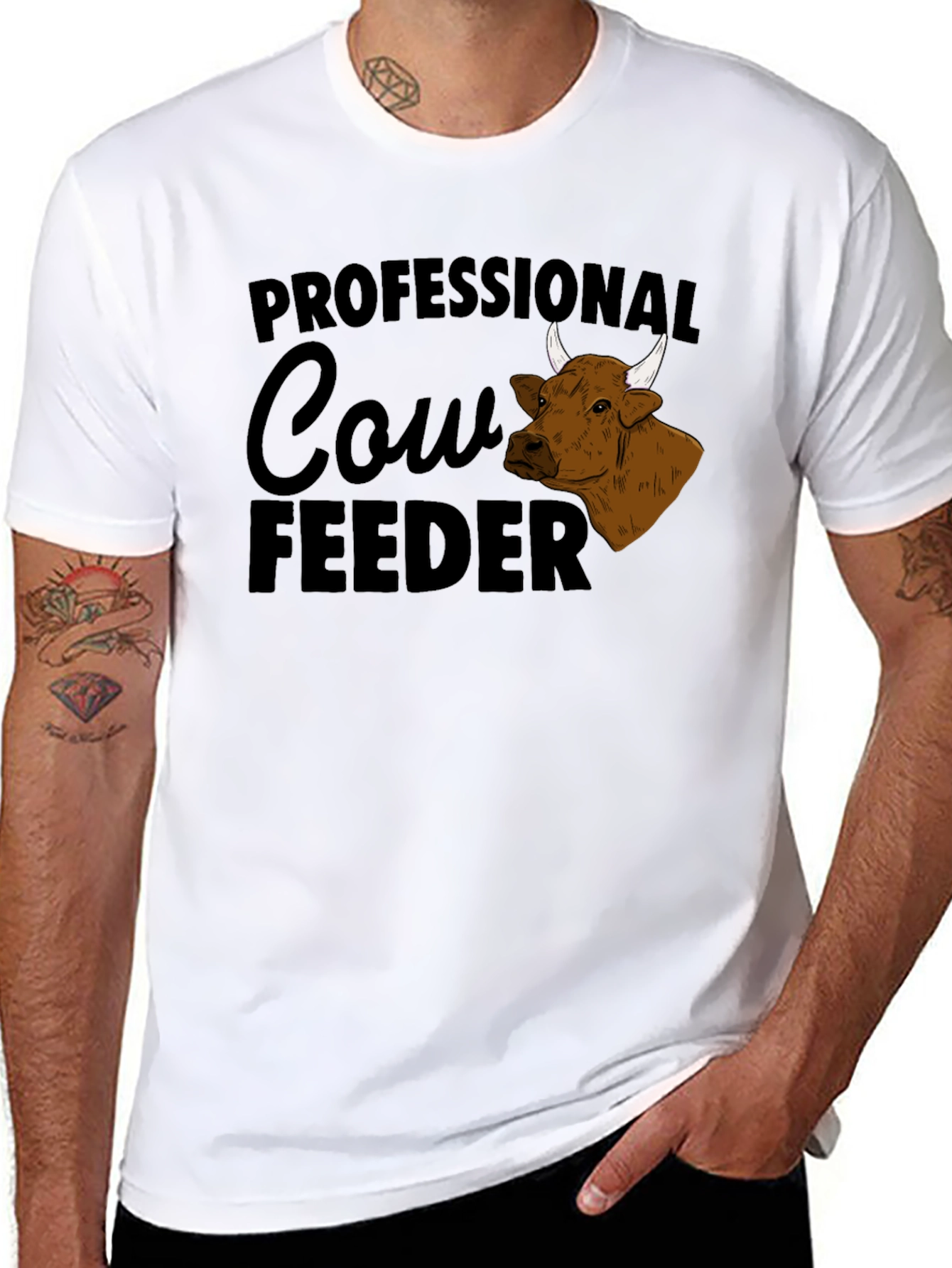 Professional Cow Feeder Graphic T-Shirt