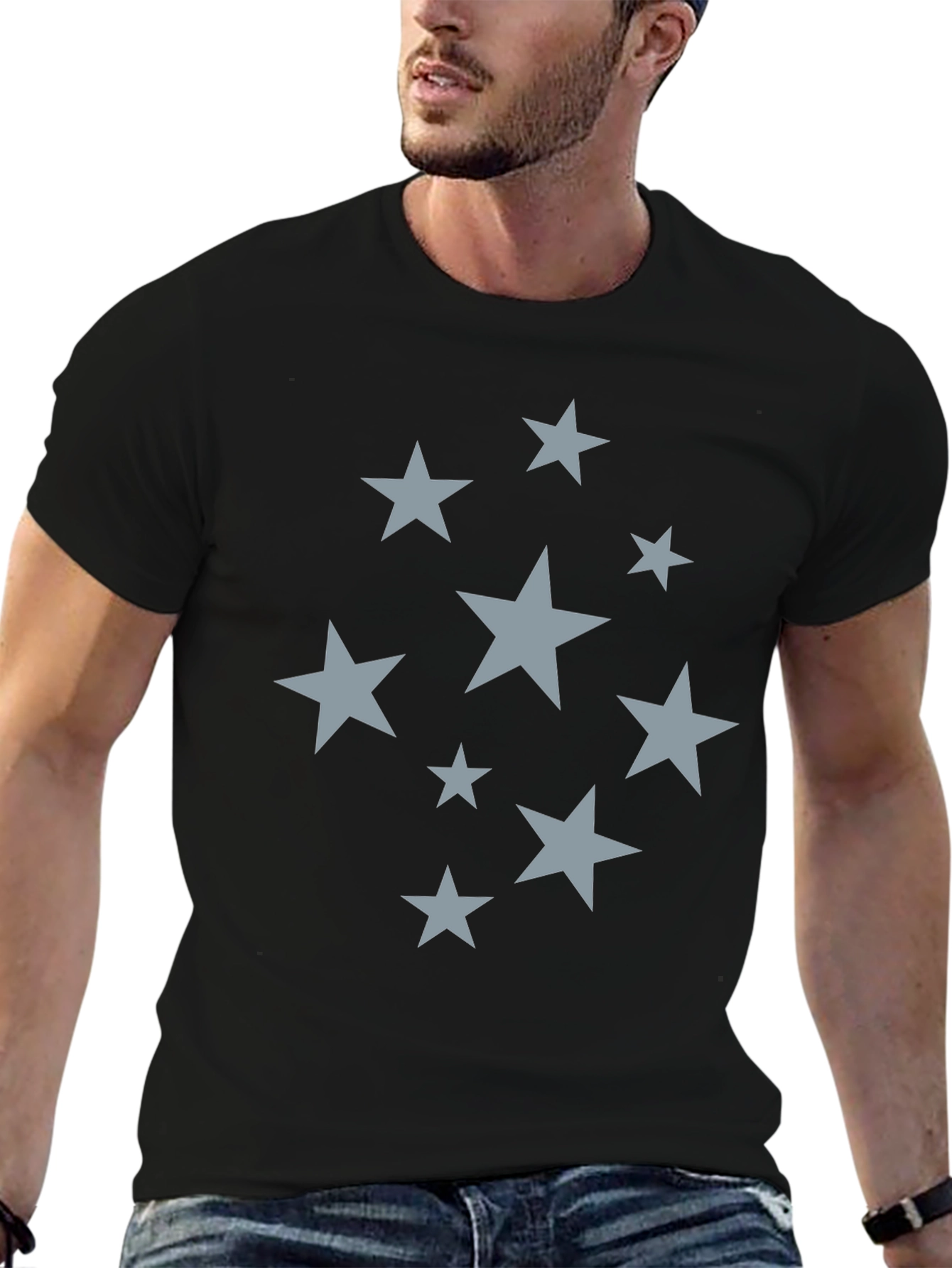 Starry Night Mens Black Graphic Tee