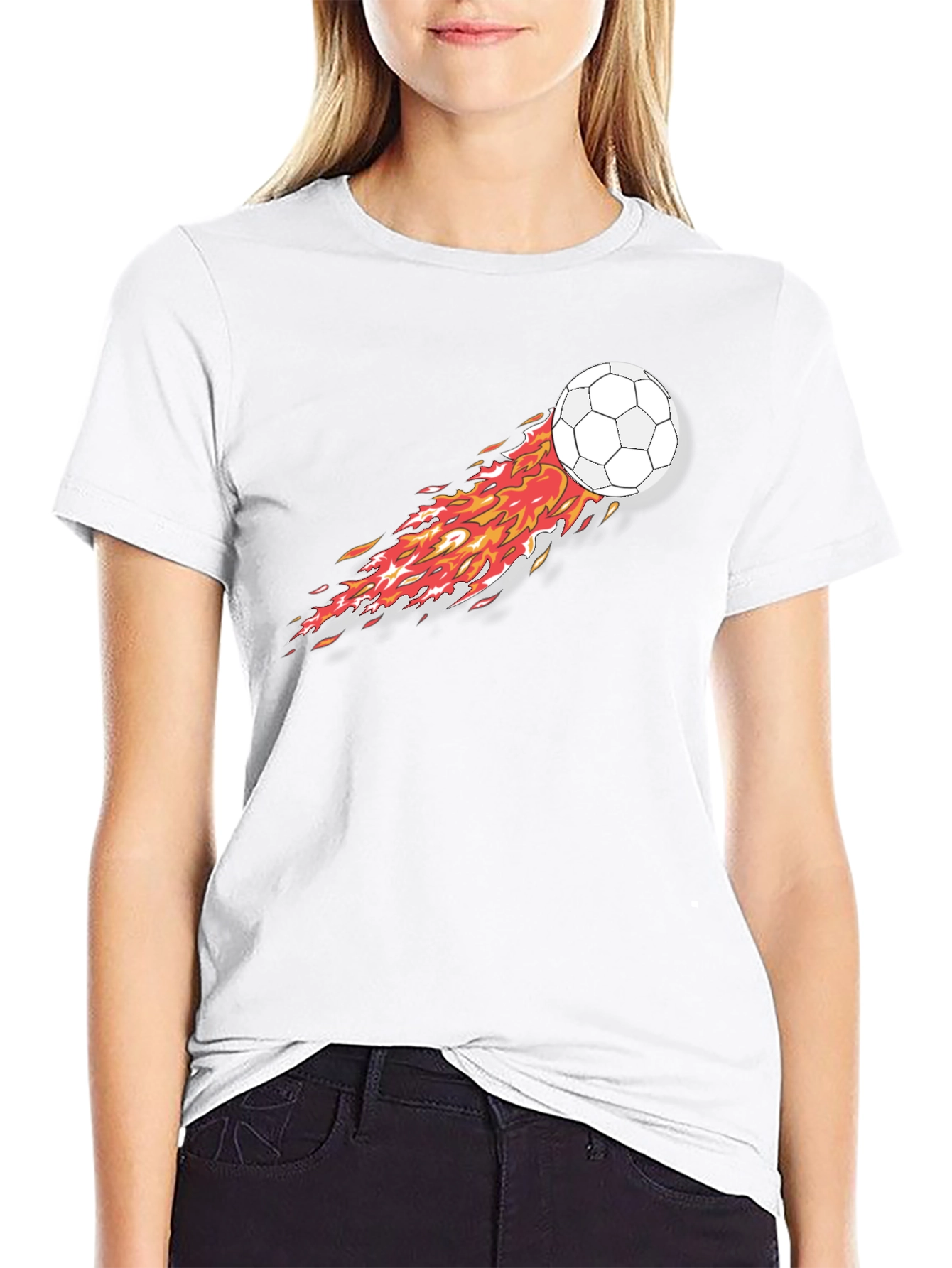 Flaming Soccer Ball Graphic Tee
