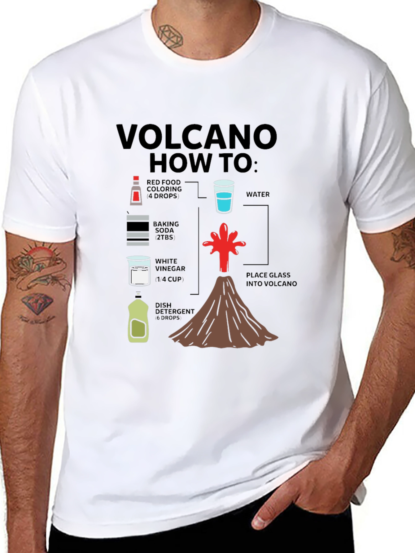 Volcano How-To T-Shirt Science Experiment Tee