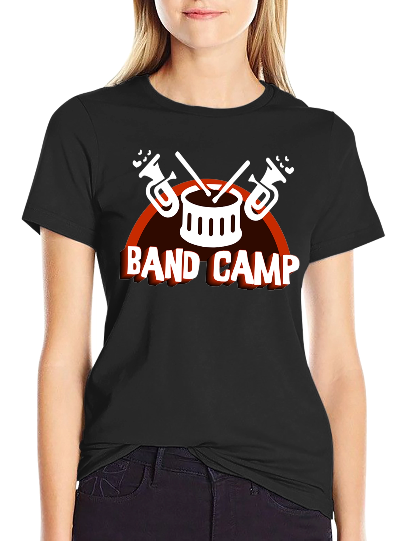 Band Camp Music T-Shirt - Drum & Trumpet Design