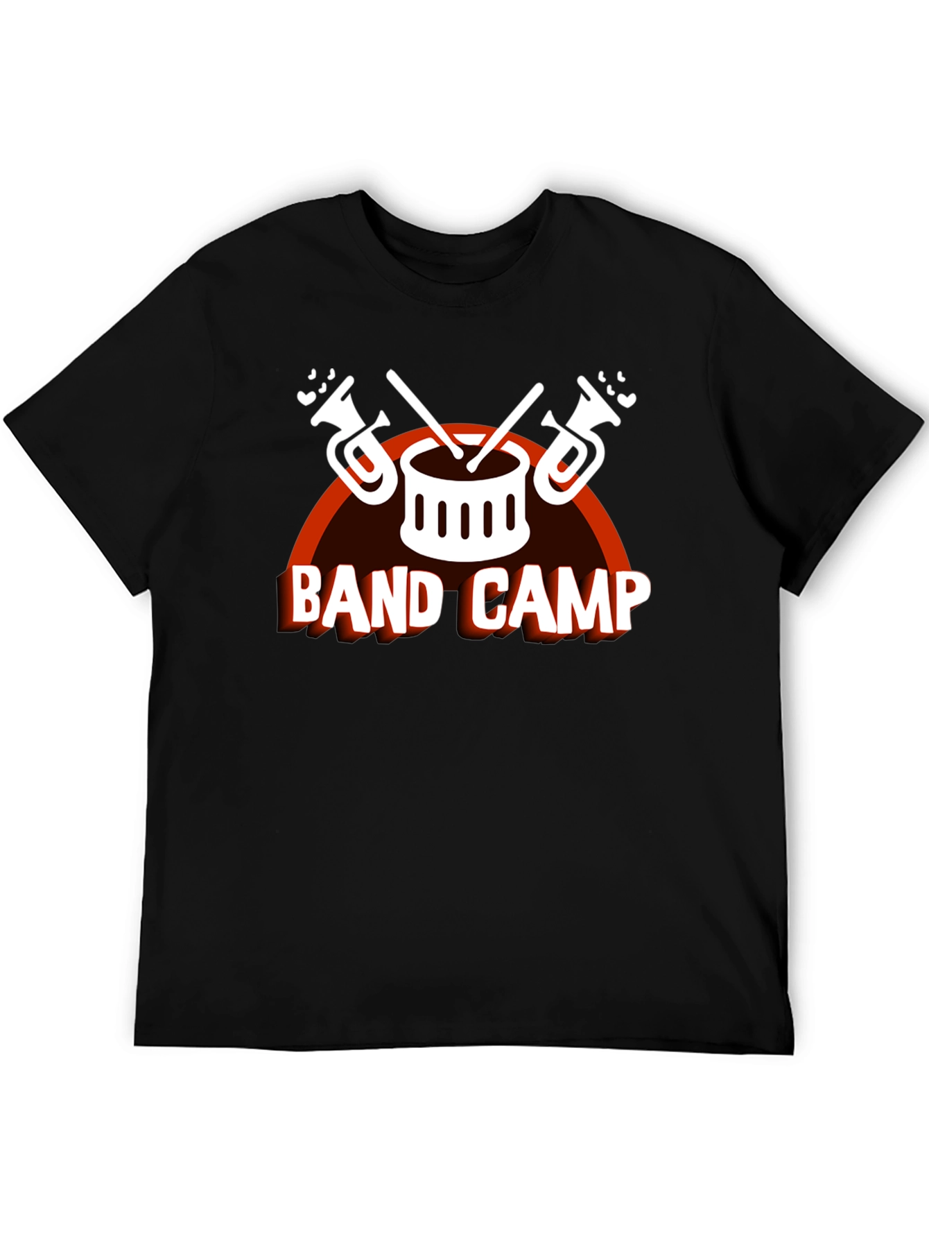 Band Camp Music T-Shirt - Drum & Trumpet Design