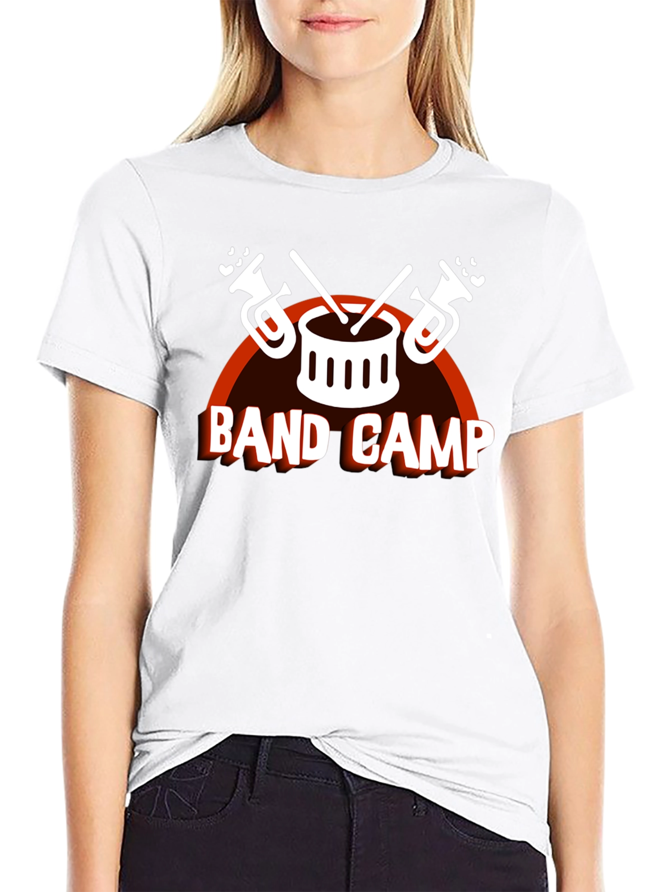 Band Camp Music T-Shirt - Drum & Trumpet Design
