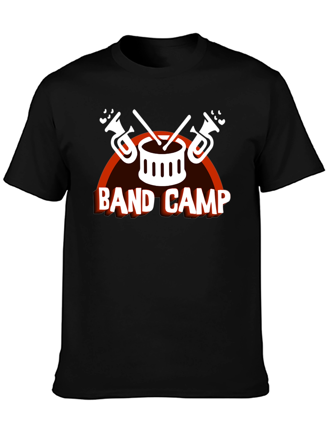 Band Camp Music T-Shirt - Drum & Trumpet Design