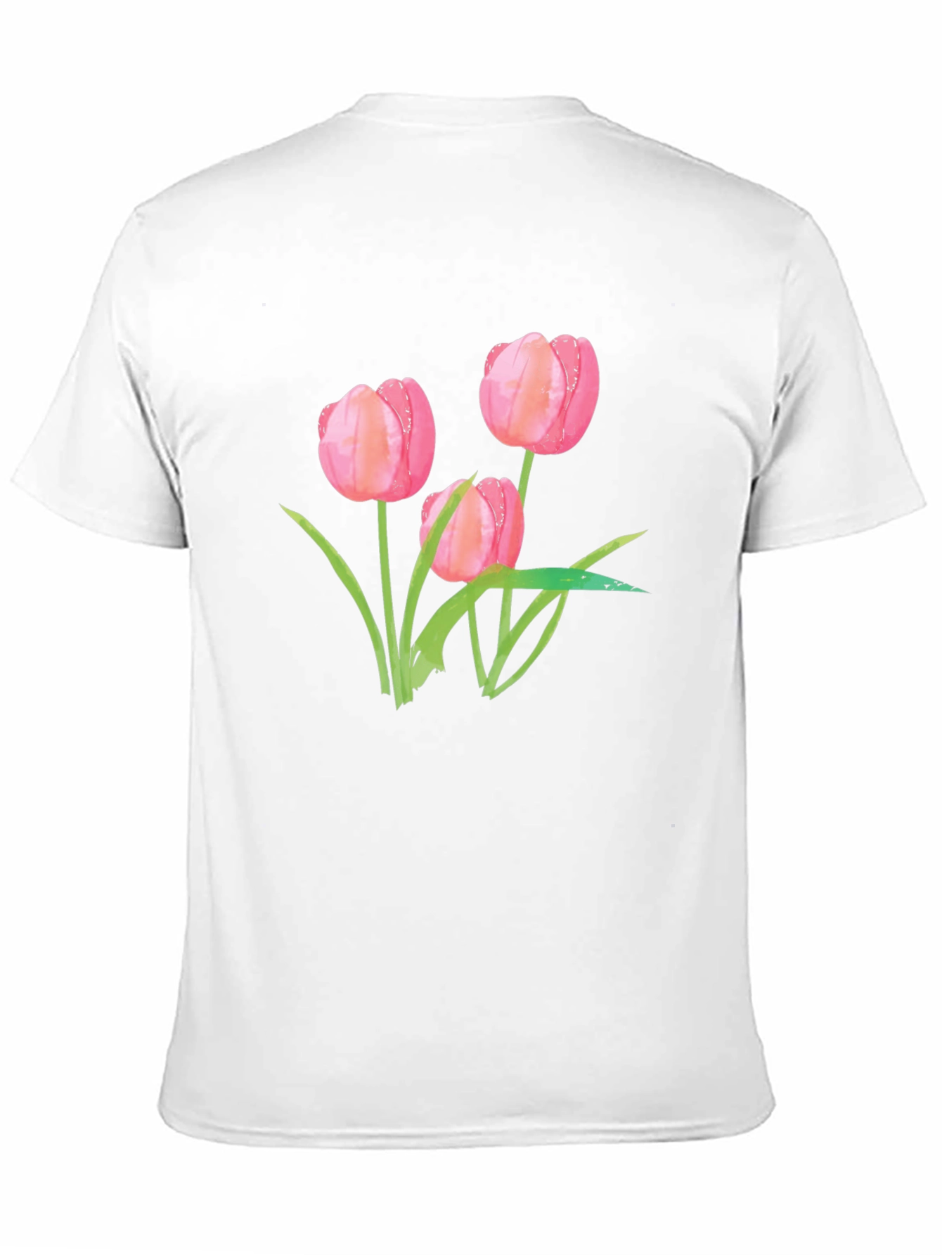 Floral Tulip Graphic Tee - Stylish Black T-Shirt
