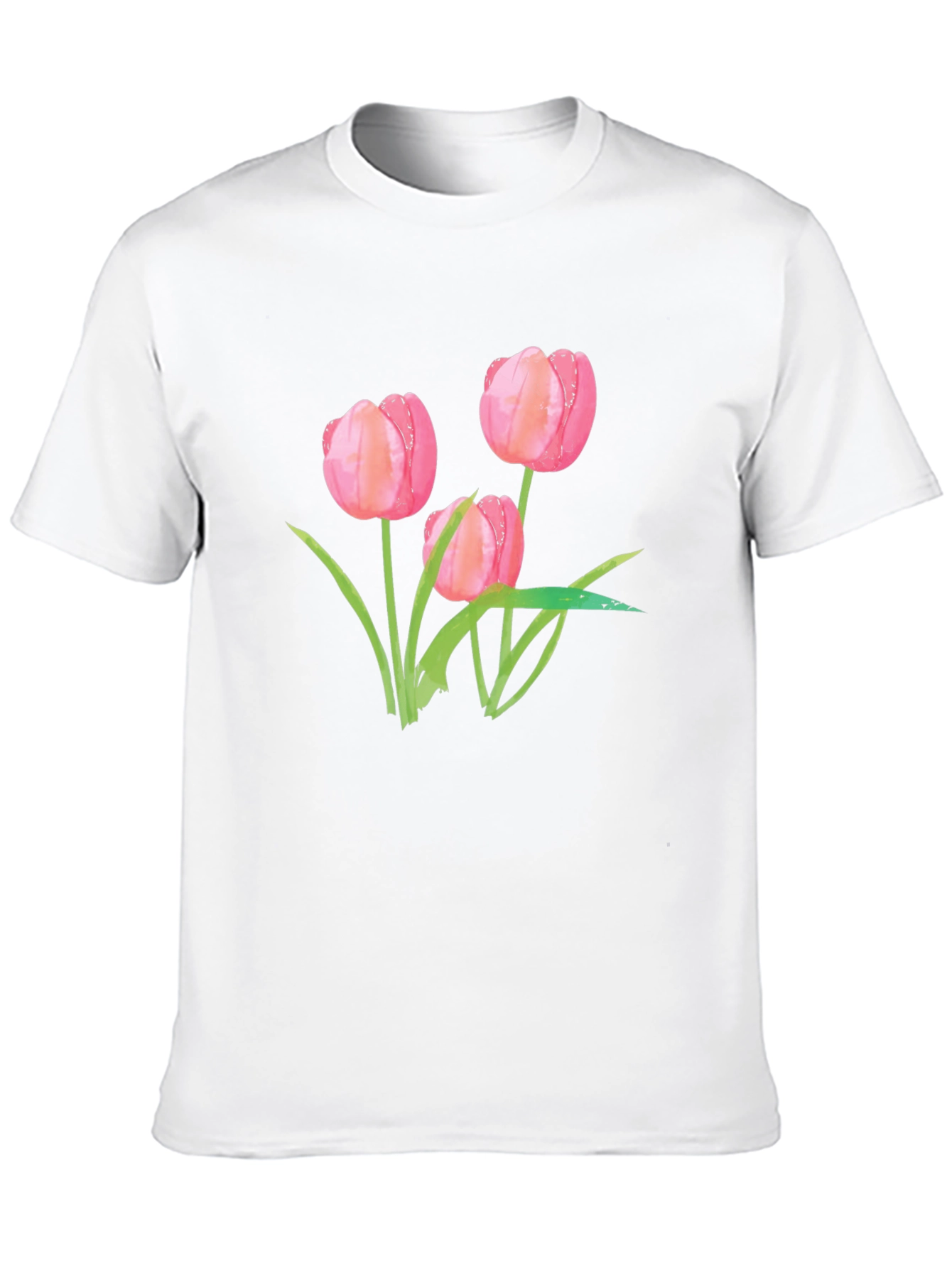 Floral Tulip Graphic Tee - Stylish Black T-Shirt