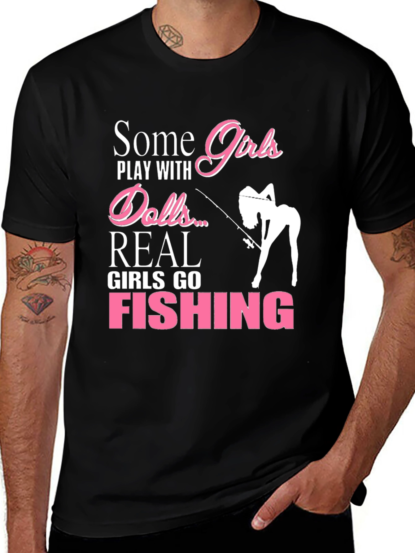 Girls Go Fishing T-Shirt - Novelty Graphic Tee