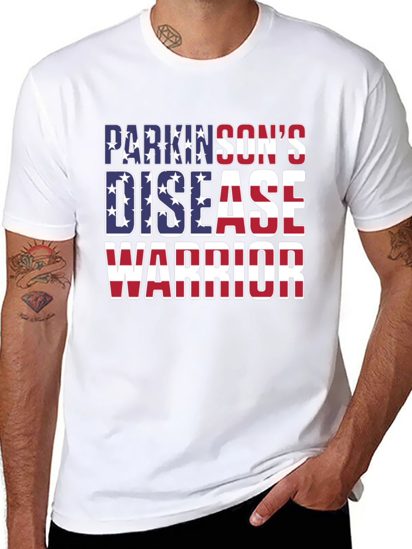 Parkinsons Disease Warrior Patriotic T-Shirt