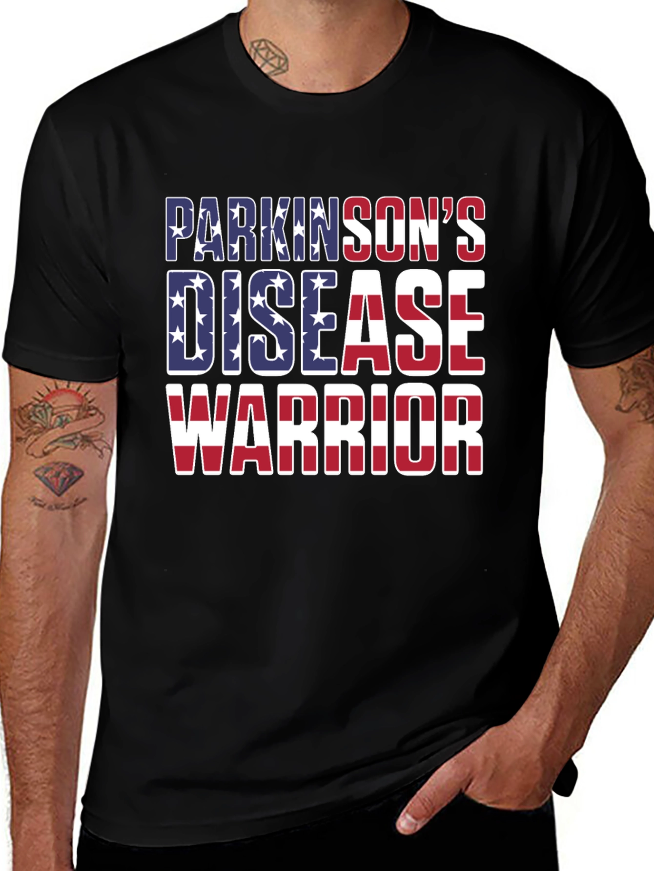 Parkinsons Disease Warrior Patriotic T-Shirt