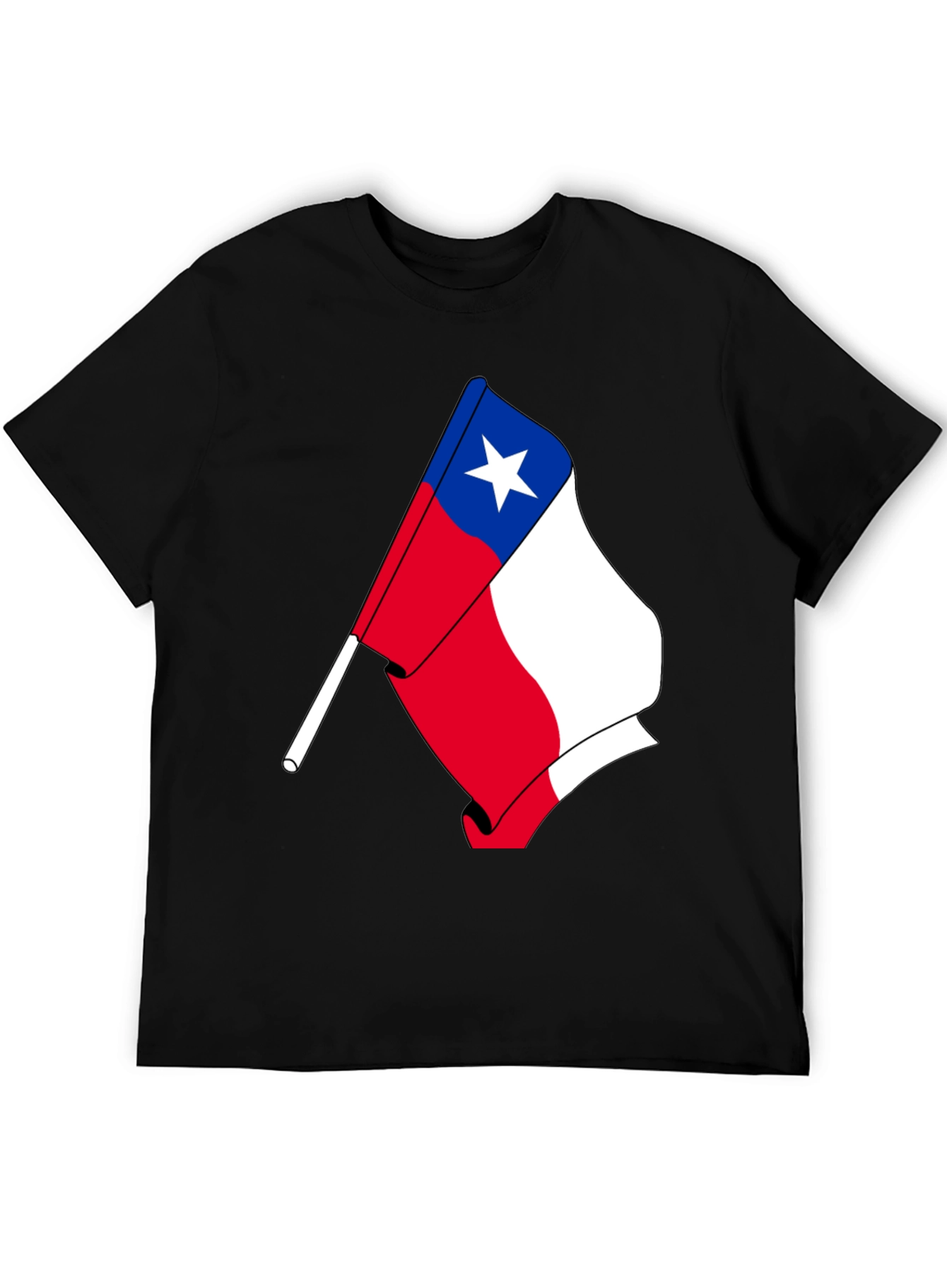 Chile Flag T-Shirt - Black Cotton Tee