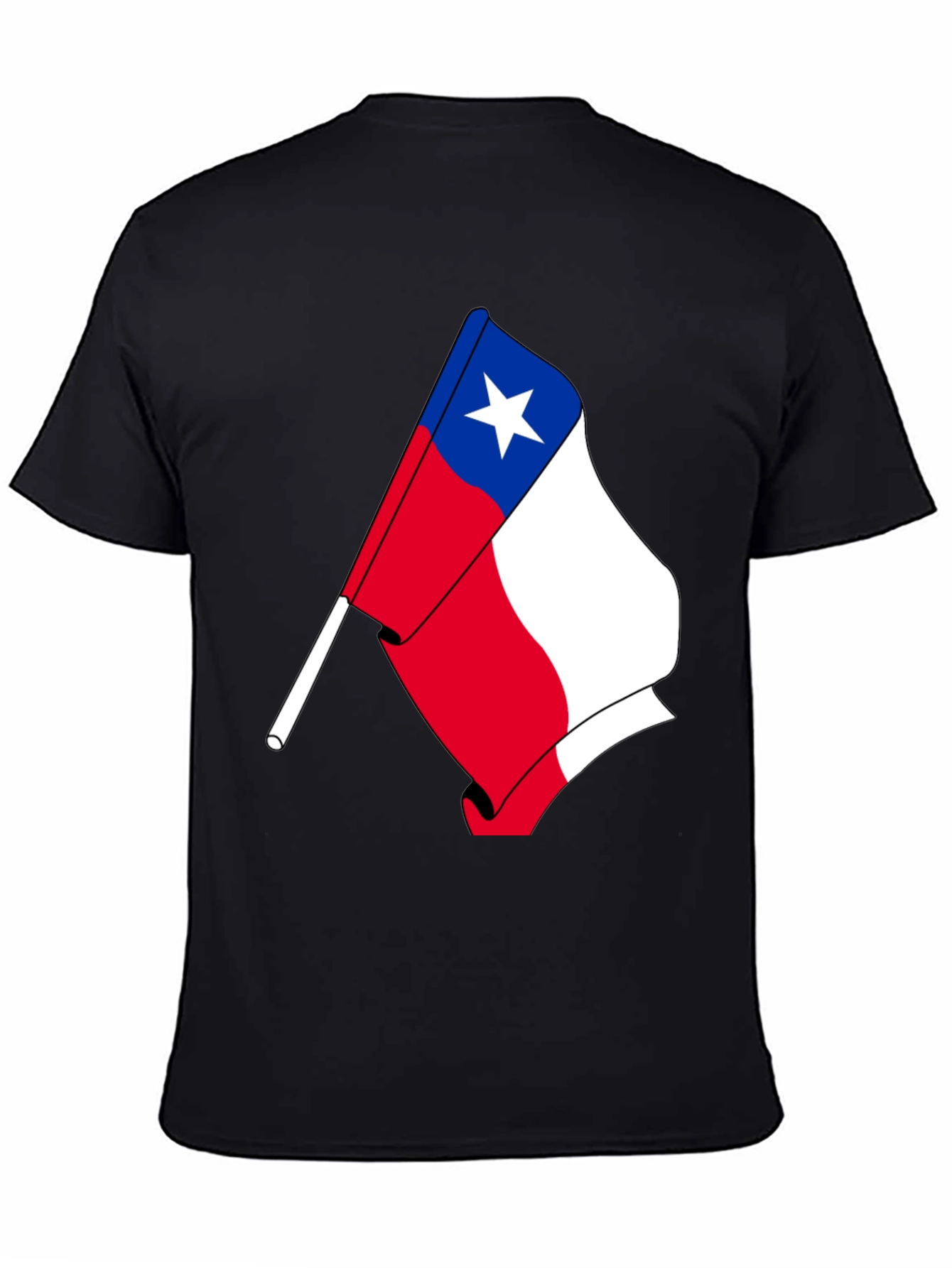 Chile Flag T-Shirt - Black Cotton Tee