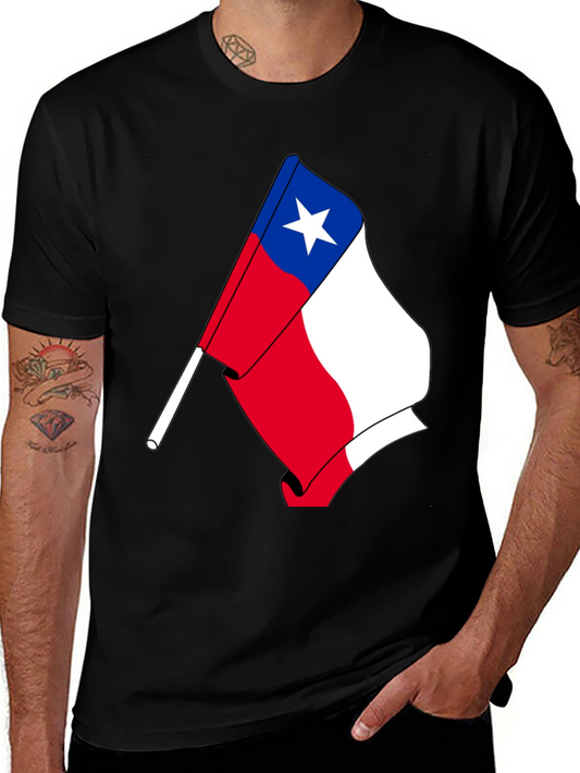 Chile Flag T-Shirt - Black Cotton Tee