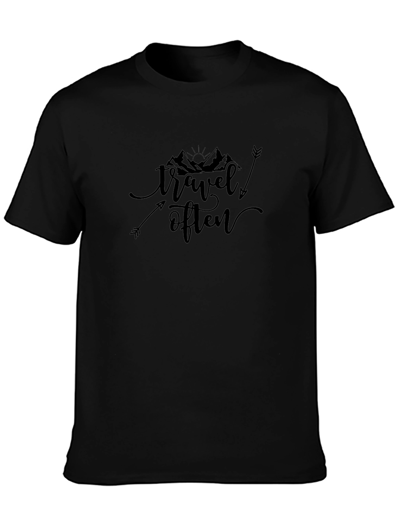 Travel Often Black T-Shirt