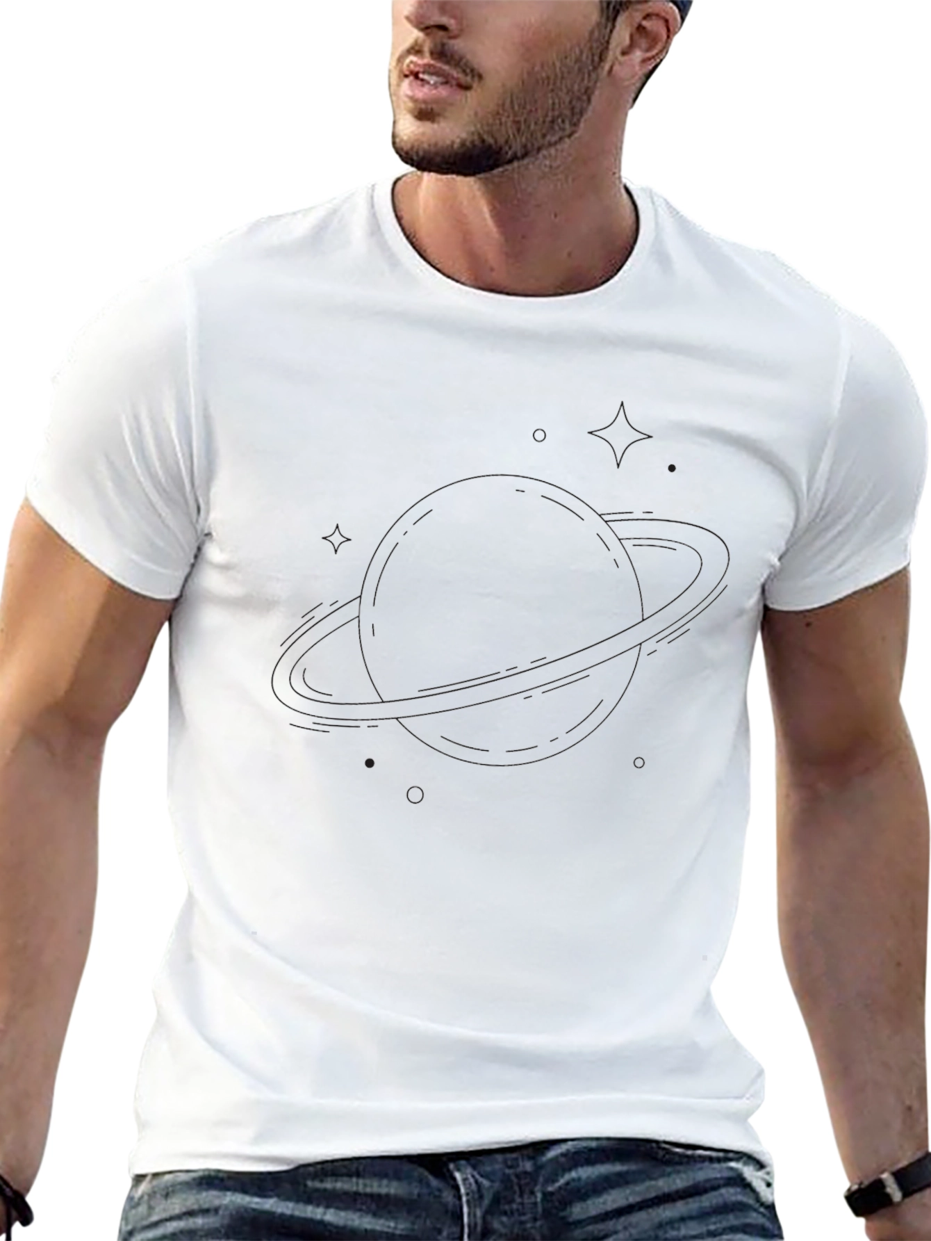 Mens Solid Black Crew Neck T-Shirt