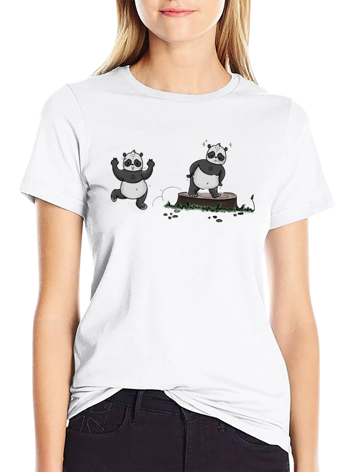 Cool Panda Graphic Black T-Shirt