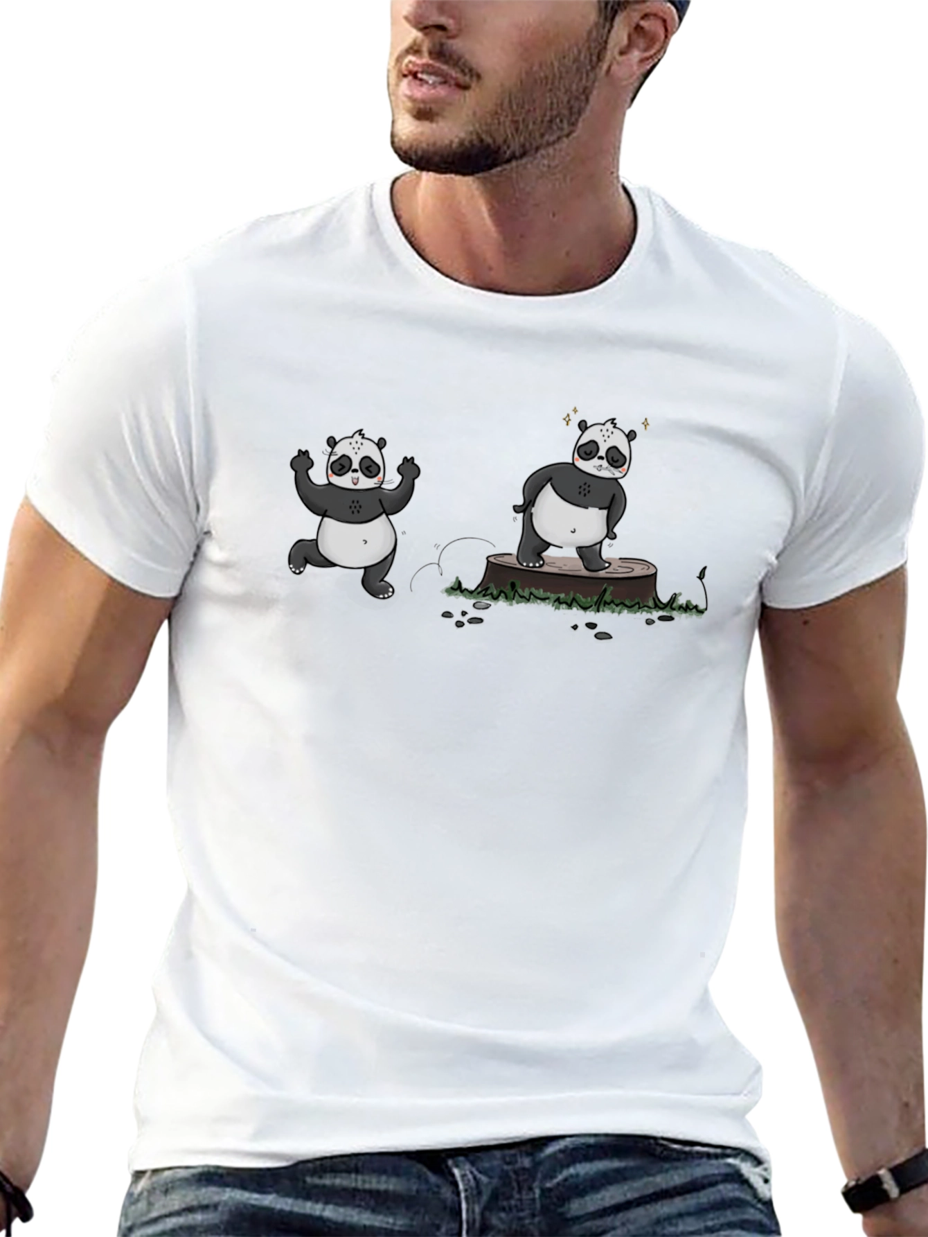 Cool Panda Graphic Black T-Shirt