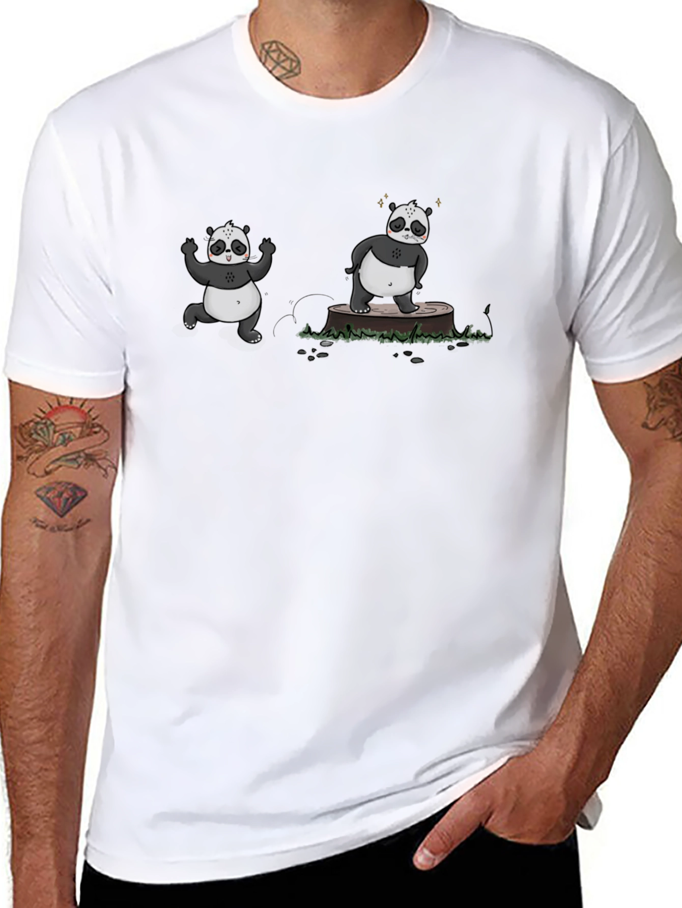 Cool Panda Graphic Black T-Shirt