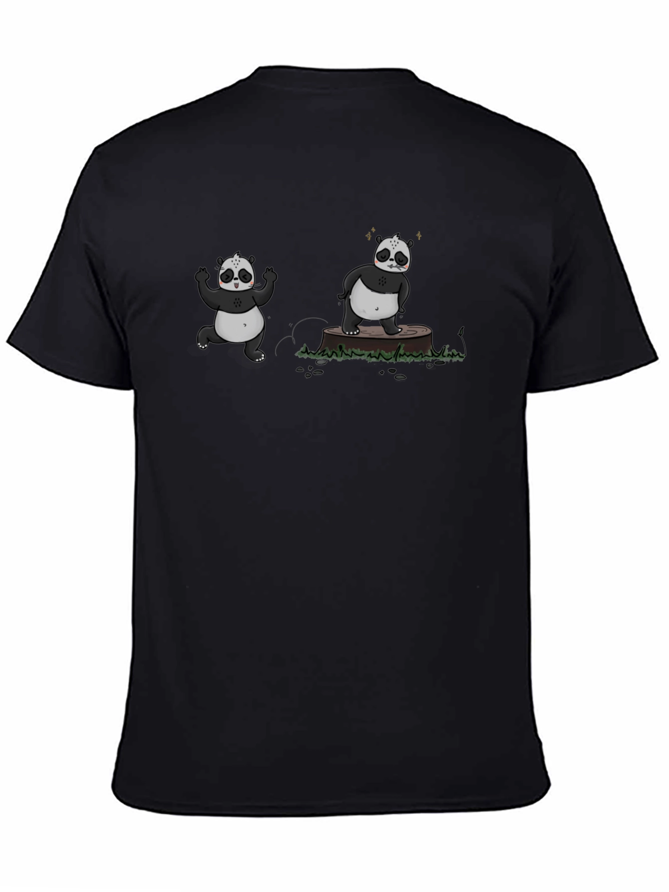 Cool Panda Graphic Black T-Shirt