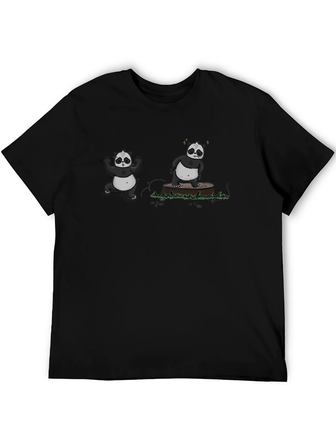 Cool Panda Graphic Black T-Shirt