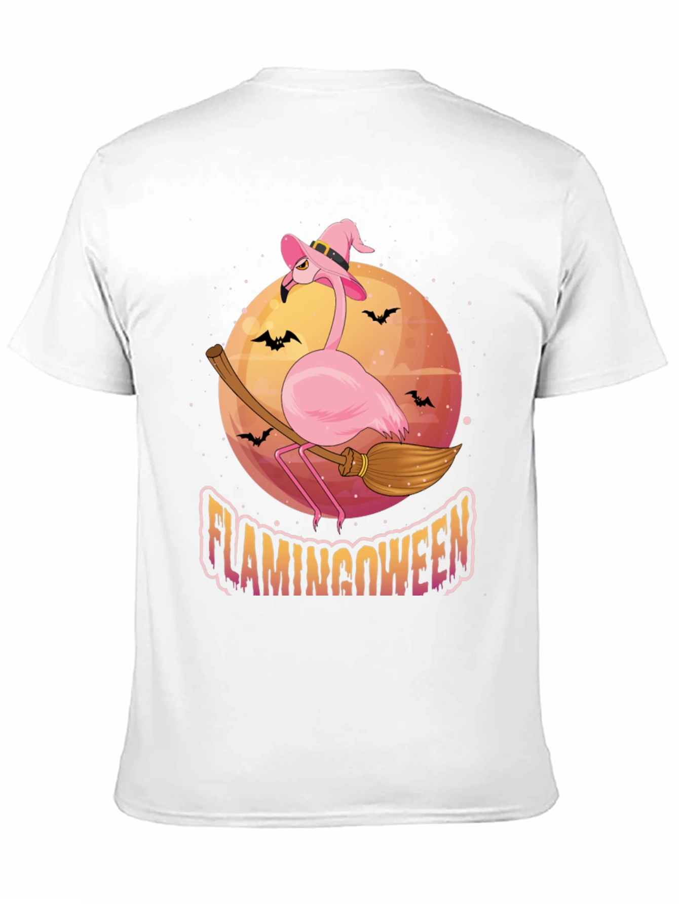 Flamingoween Halloween T-Shirt - Pink Flamingo Witch Tee
