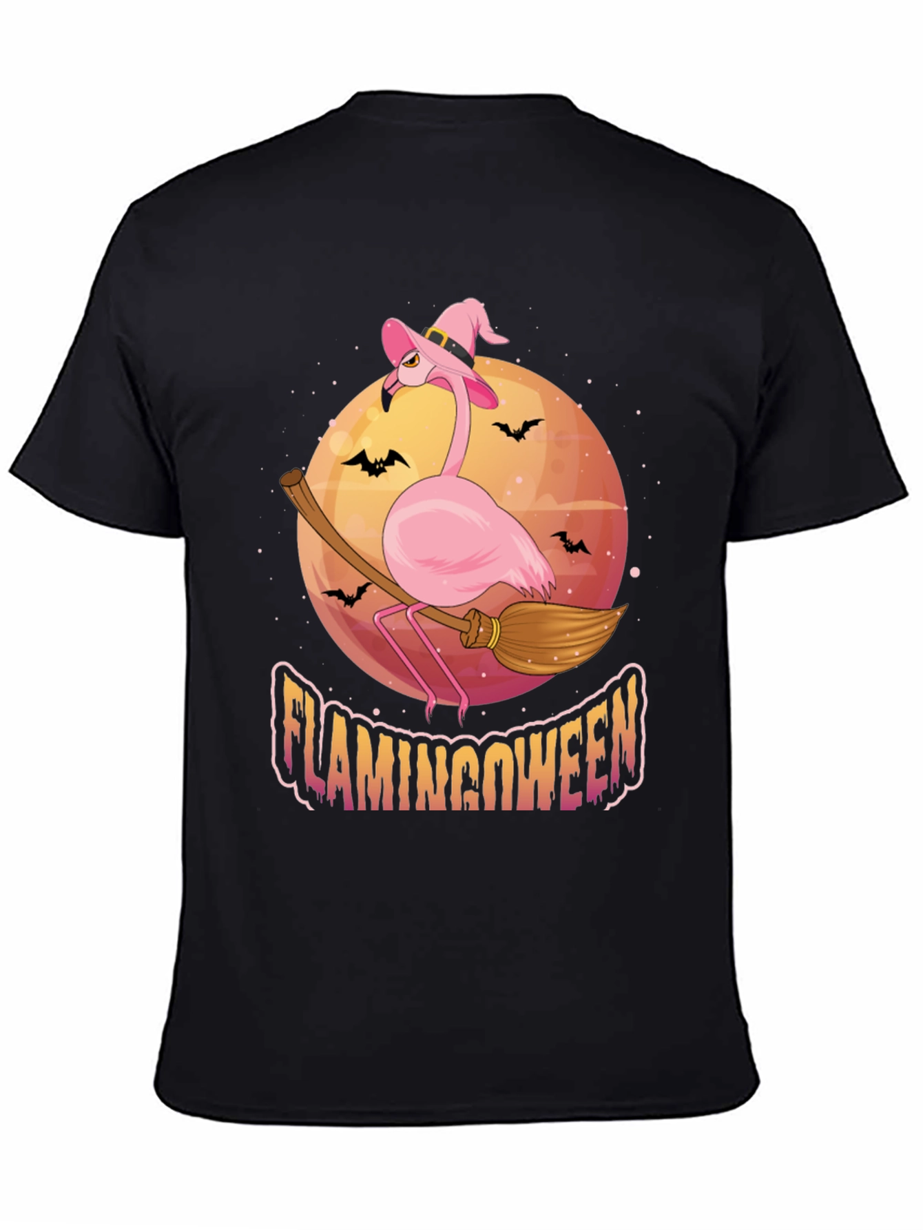 Flamingoween Halloween T-Shirt - Pink Flamingo Witch Tee