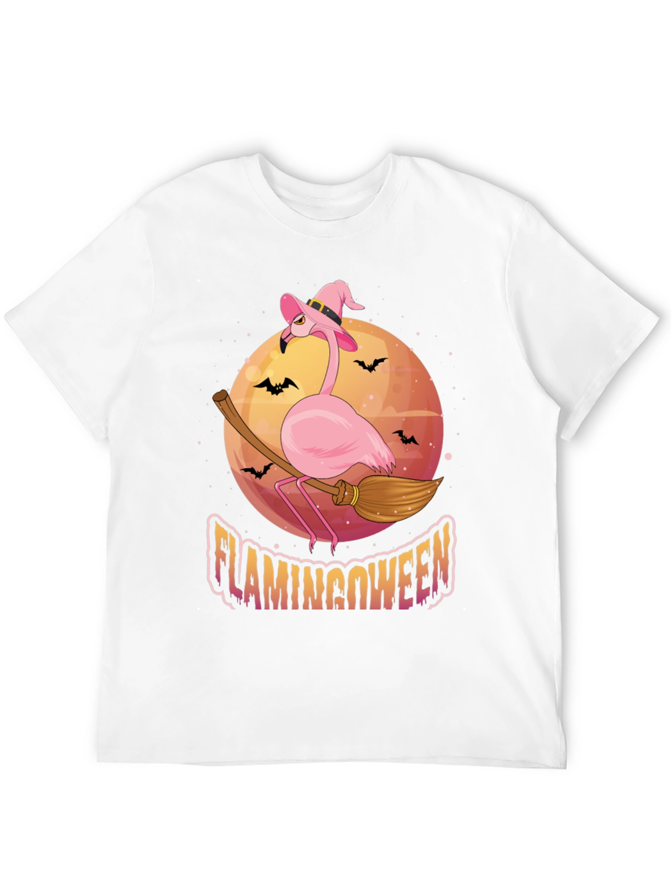 Flamingoween Halloween T-Shirt - Pink Flamingo Witch Tee