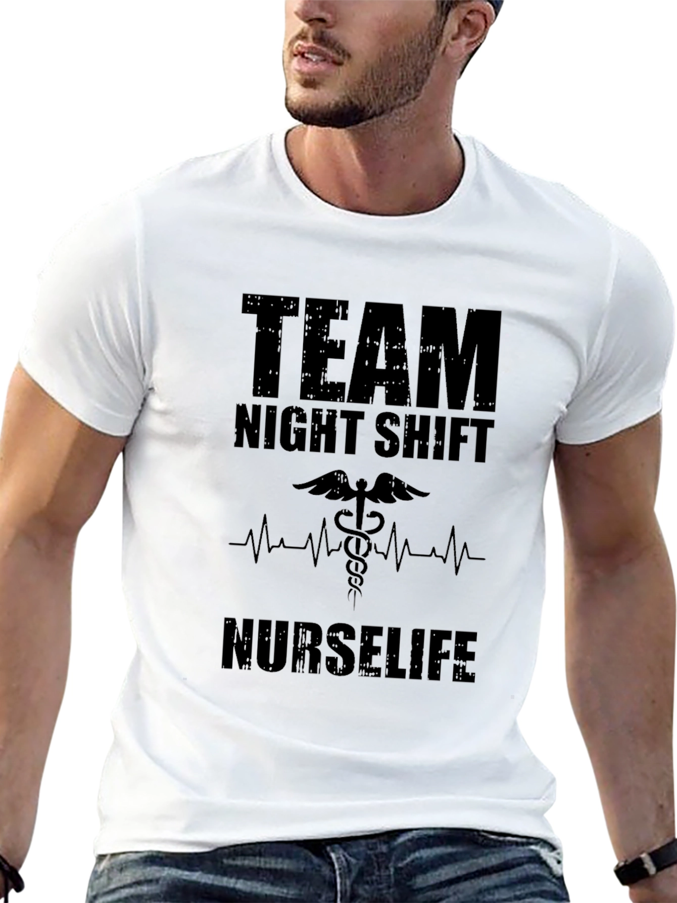 Team Night Shift Nurse Life Graphic Tee