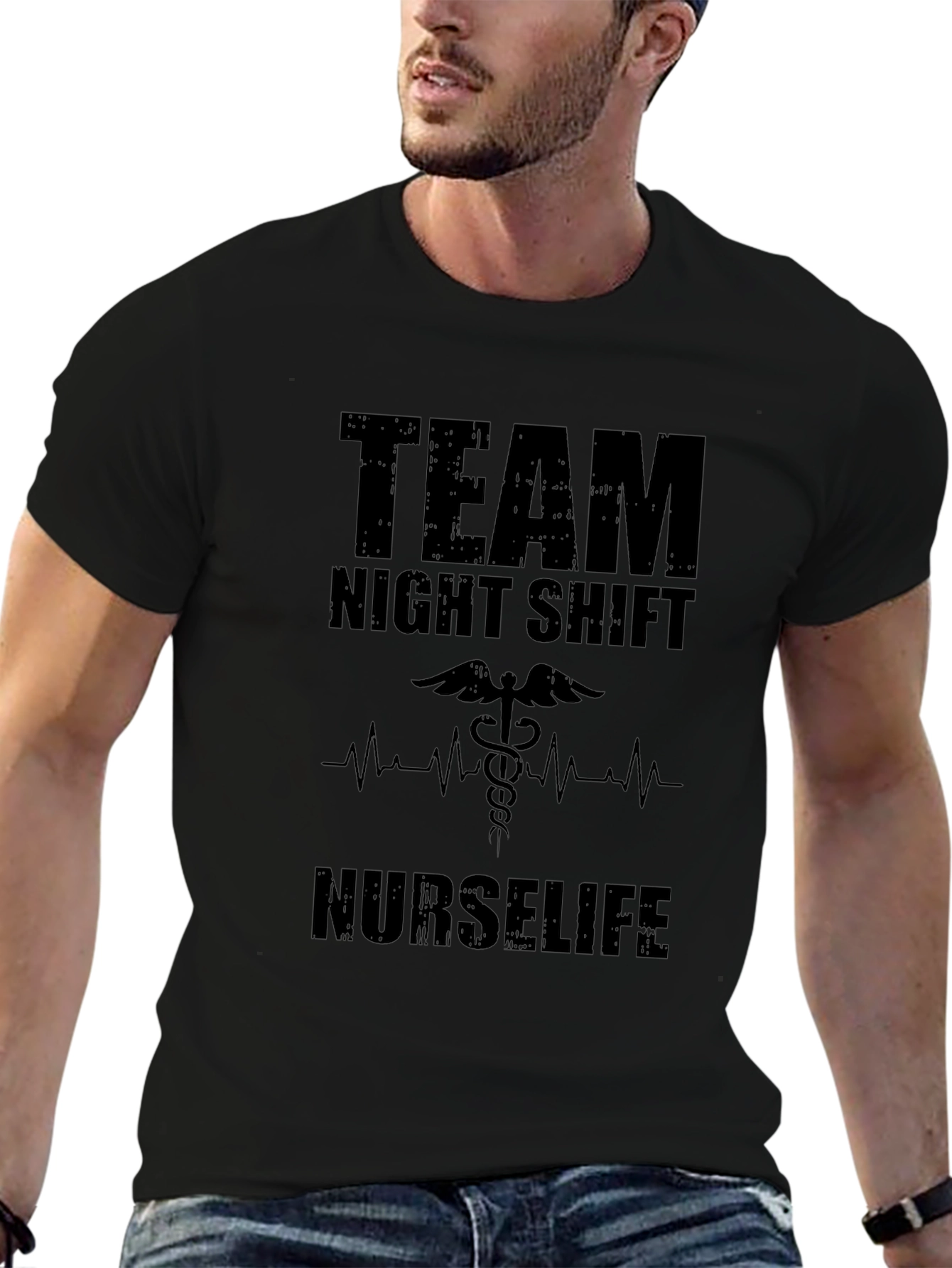 Team Night Shift Nurse Life Graphic Tee
