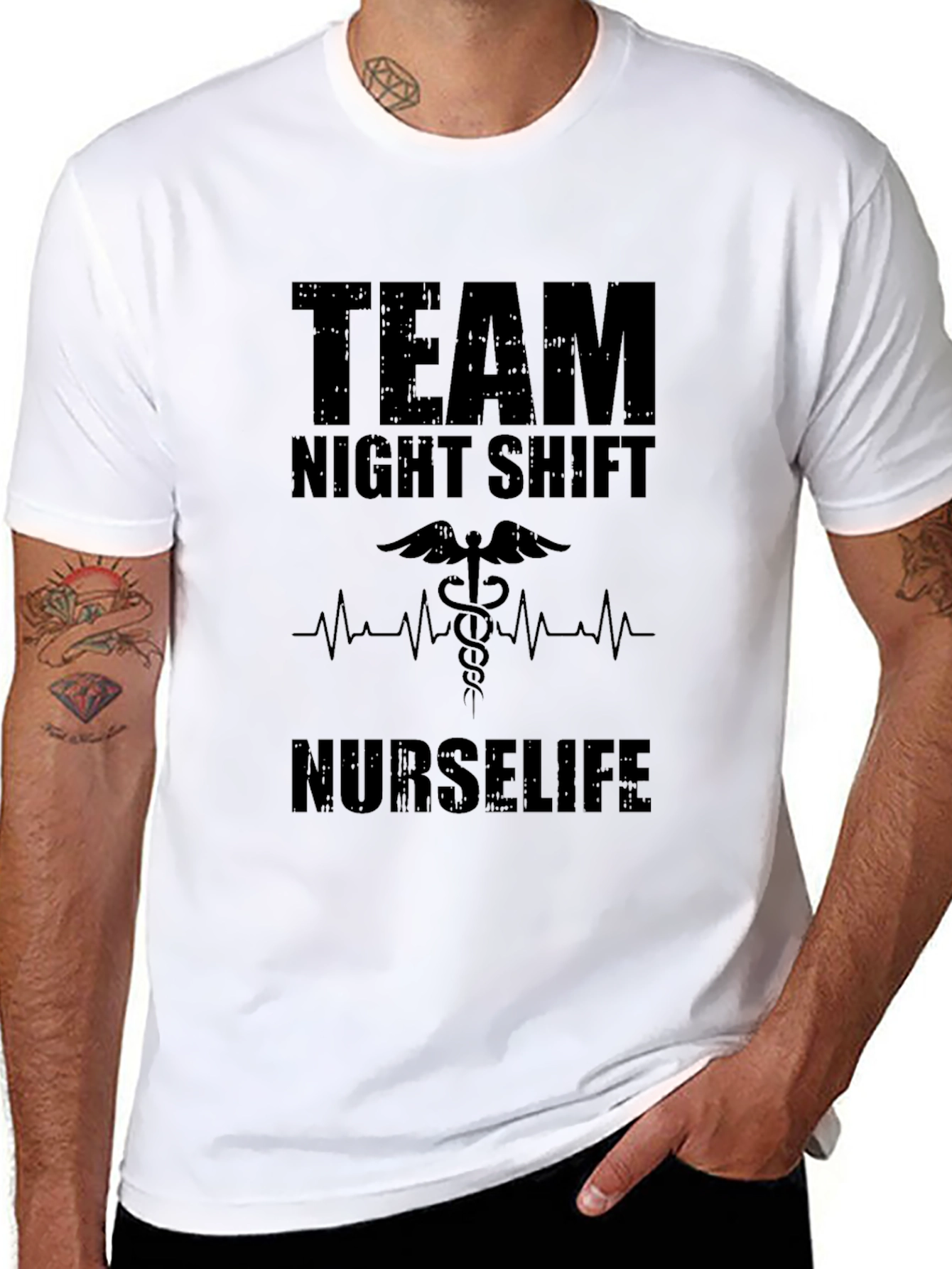 Team Night Shift Nurse Life Graphic Tee