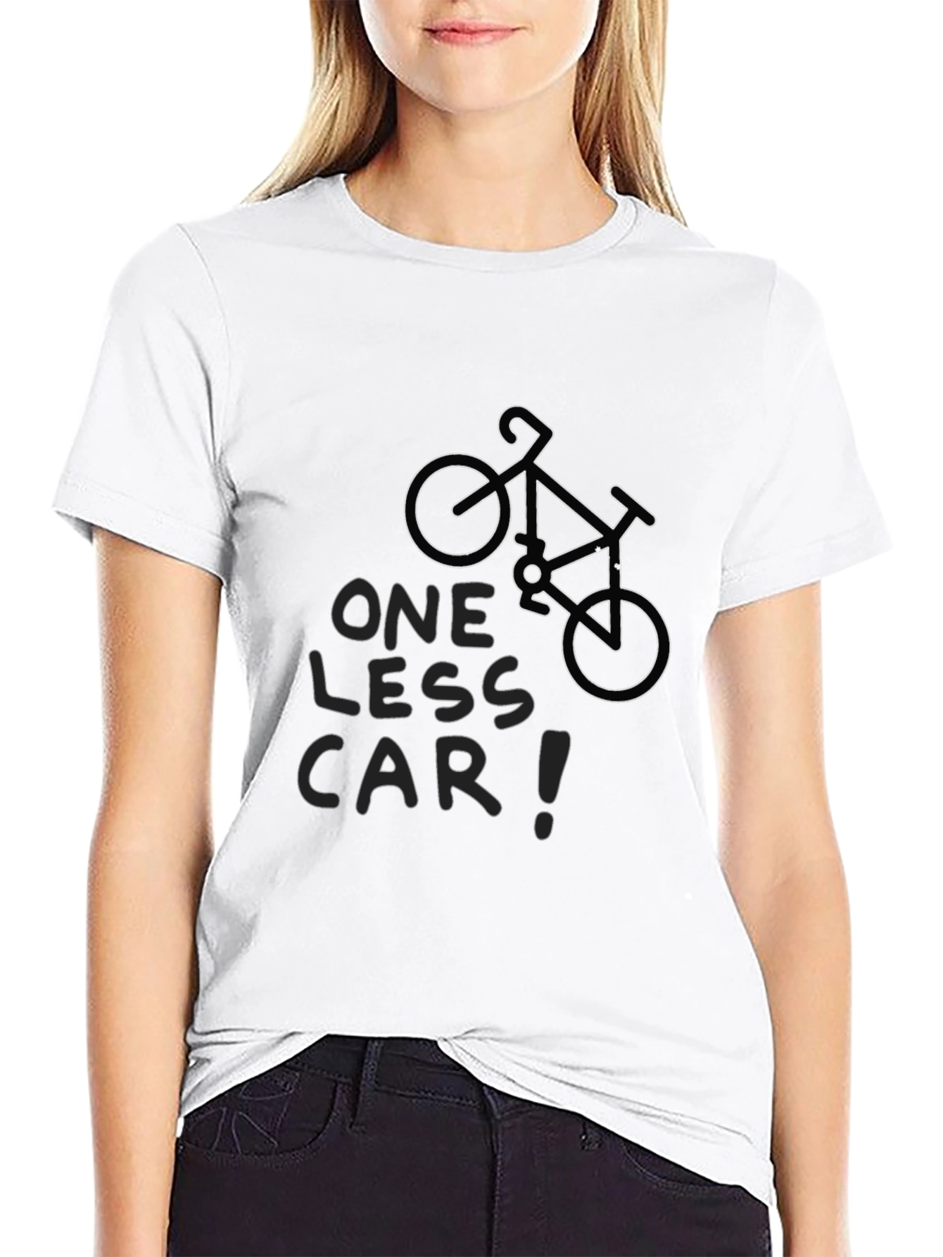 One Less Car Bicycle T-Shirt - Eco-Friendly Fashion