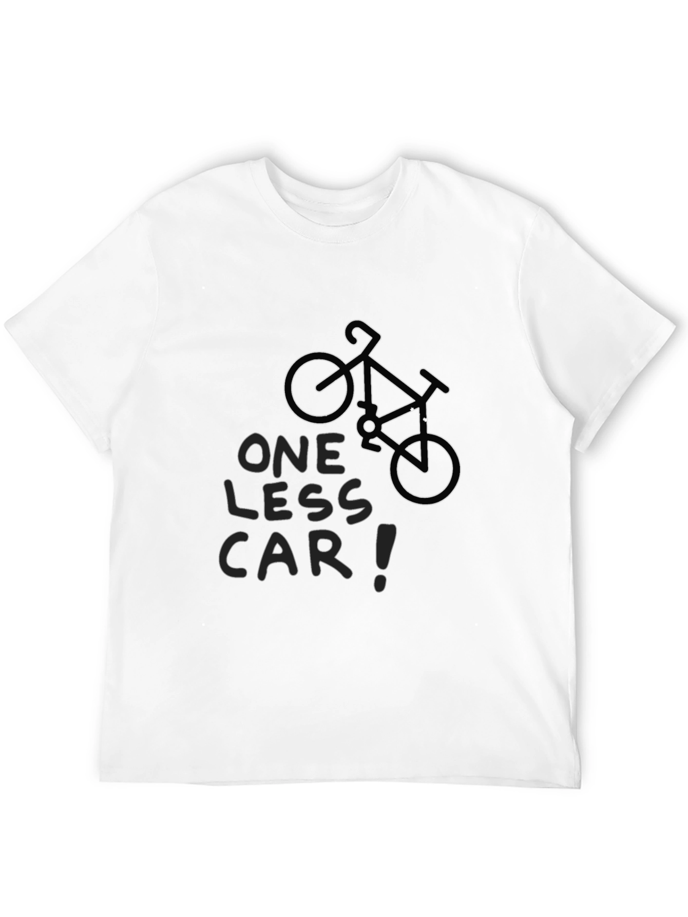 One Less Car Bicycle T-Shirt - Eco-Friendly Fashion