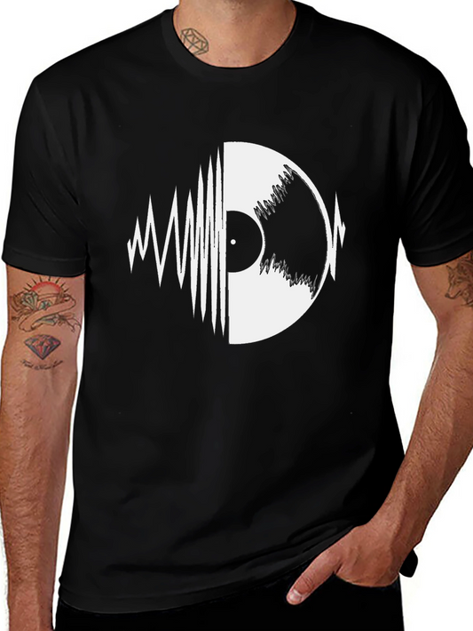 Vinyl Record Graphic Tee - Black Music Lover T-Shirt