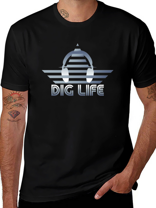 Dig Life Headphones T-Shirt - Cool Graphic Tee