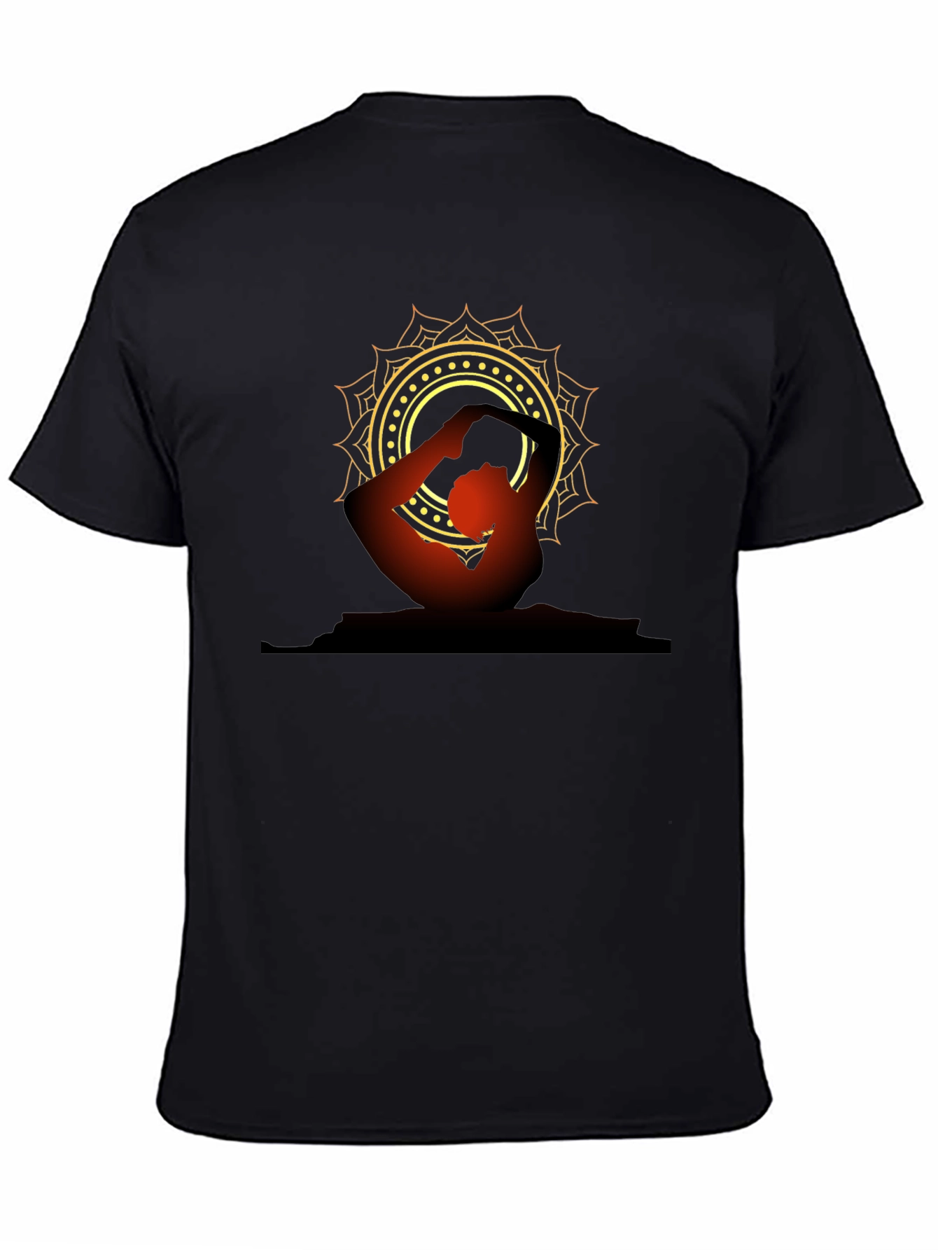 Yoga Mandala T-Shirt - Mens Black Tee