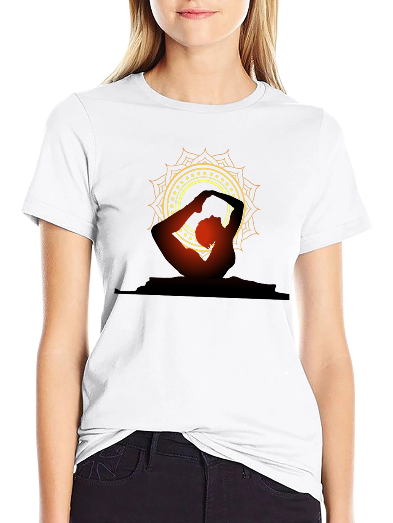 Yoga Mandala T-Shirt - Mens Black Tee