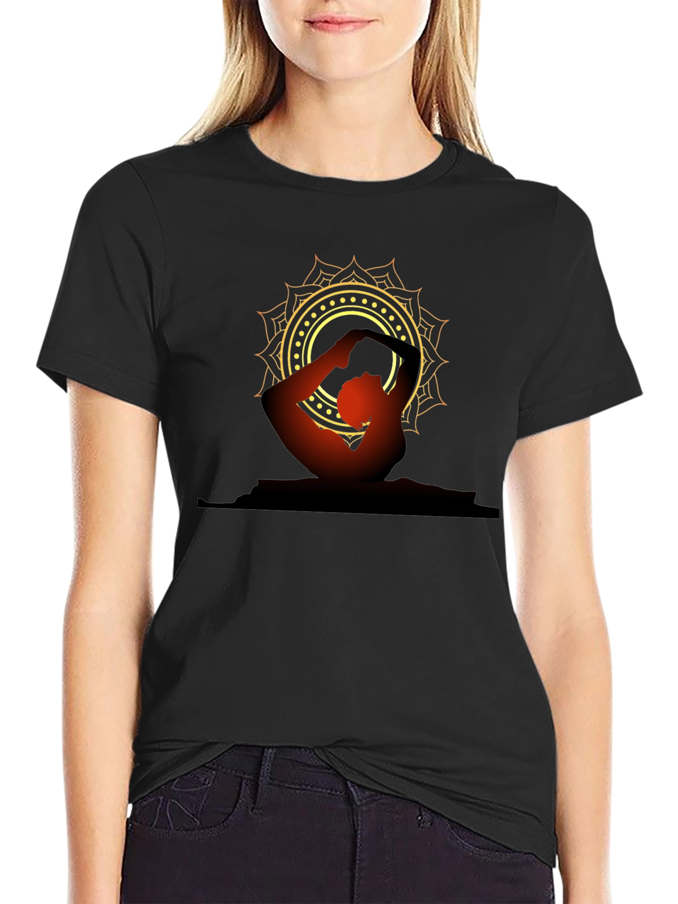 Yoga Mandala T-Shirt - Mens Black Tee