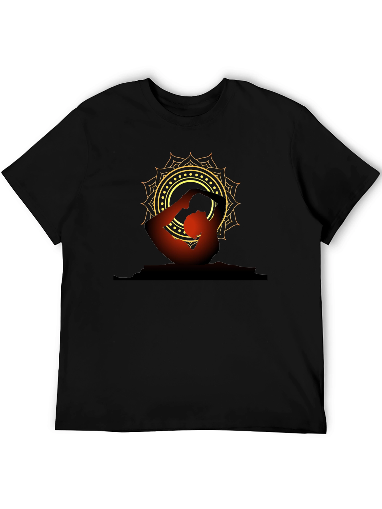 Yoga Mandala T-Shirt - Mens Black Tee