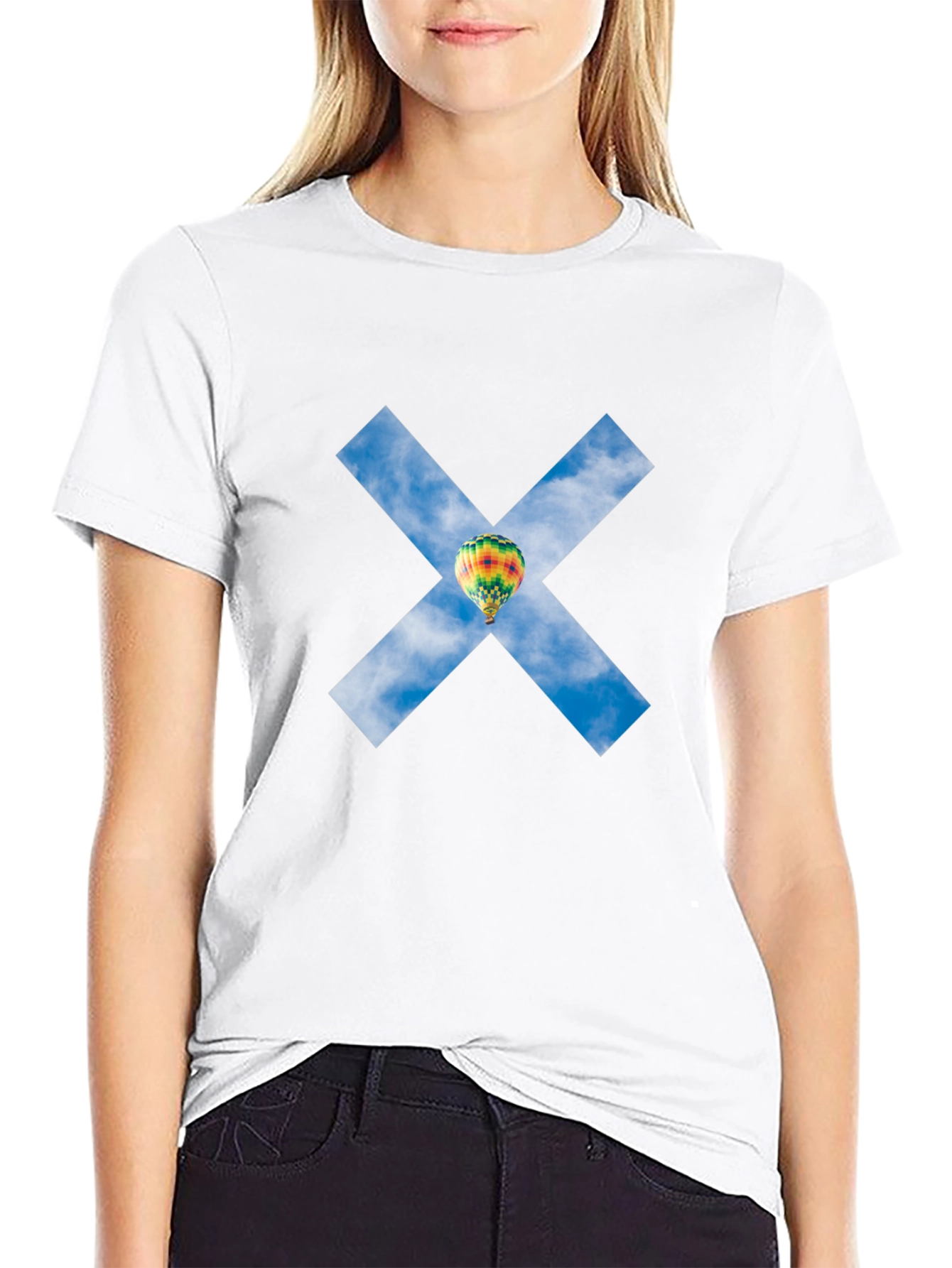 Sky Balloon X Graphic Tee - Black Cotton Blend