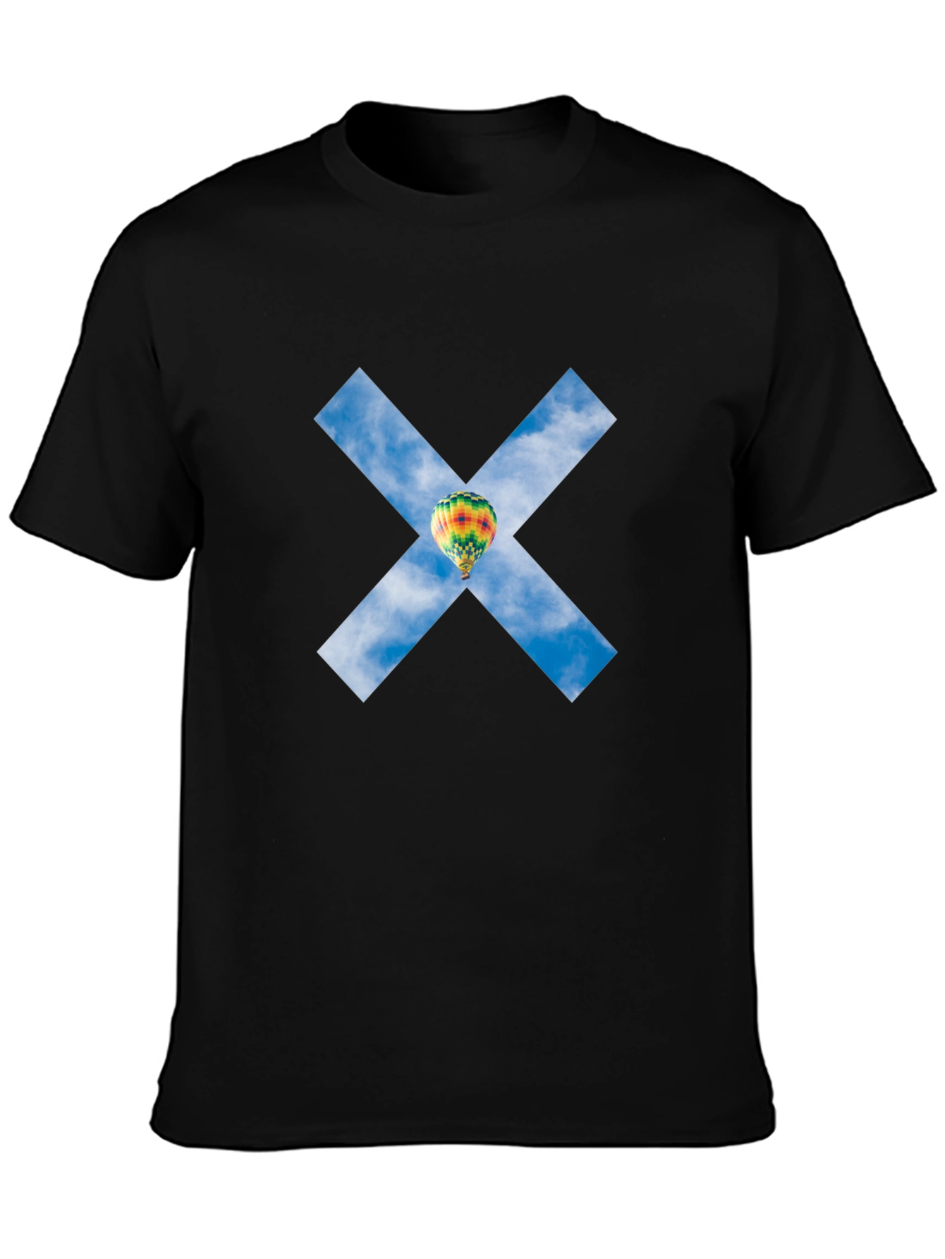 Sky Balloon X Graphic Tee - Black Cotton Blend
