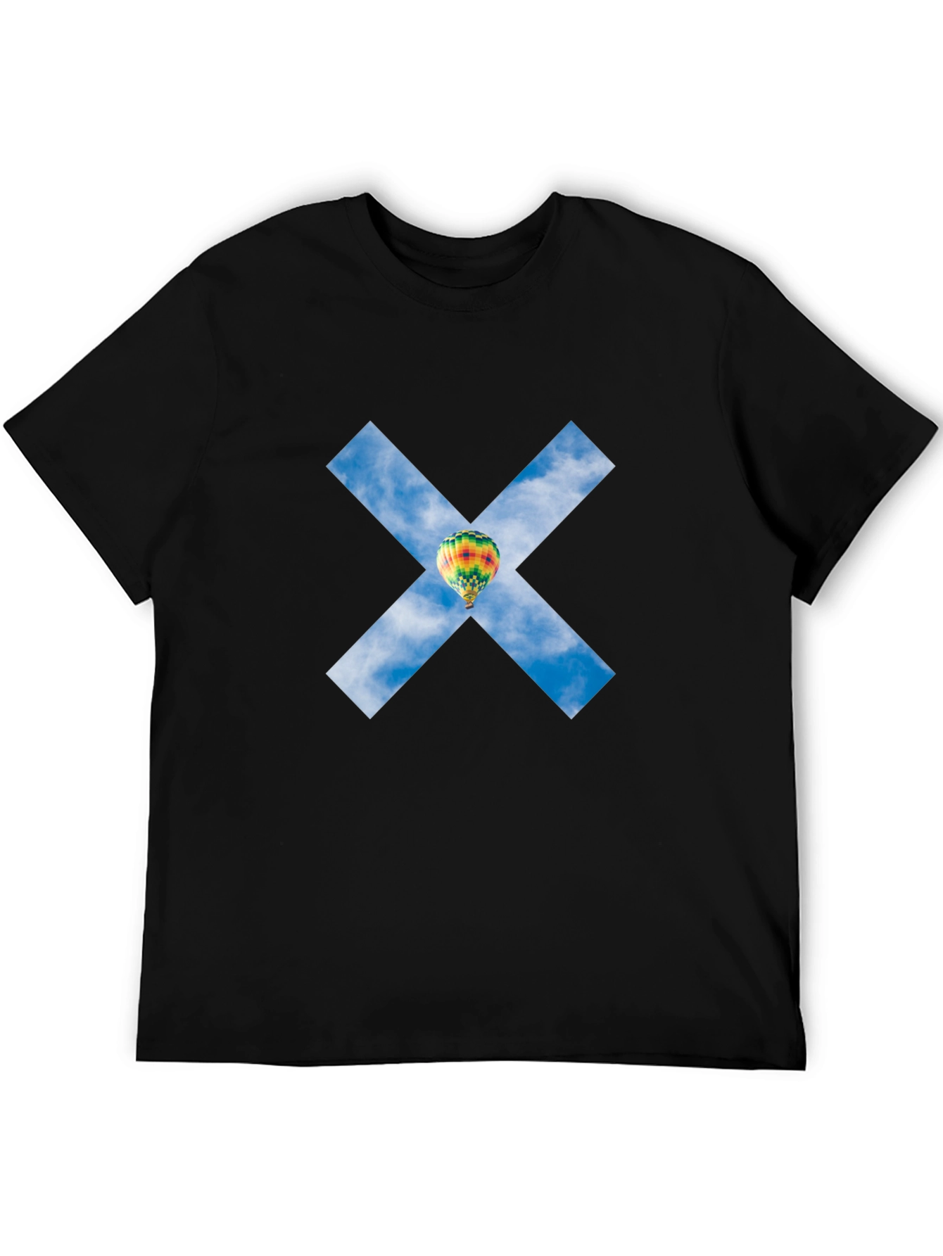 Sky Balloon X Graphic Tee - Black Cotton Blend