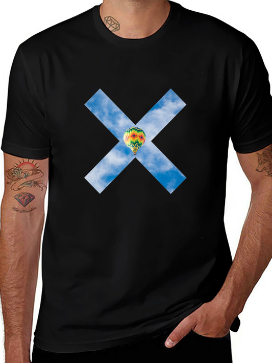 Sky Balloon X Graphic Tee - Black Cotton Blend