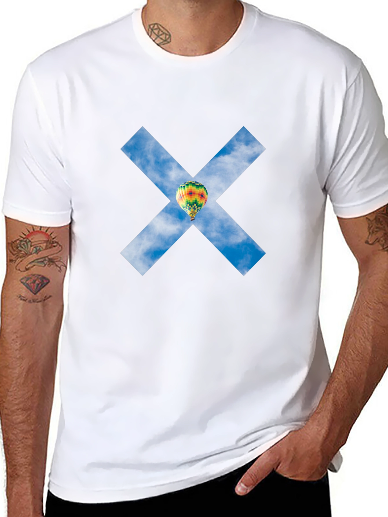 Sky Balloon X Graphic Tee - Black Cotton Blend